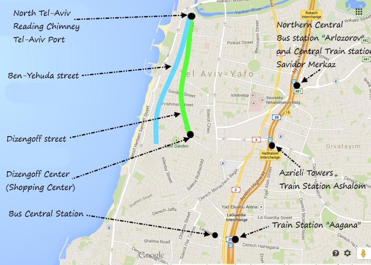خريطة تل أبيب النقل العام