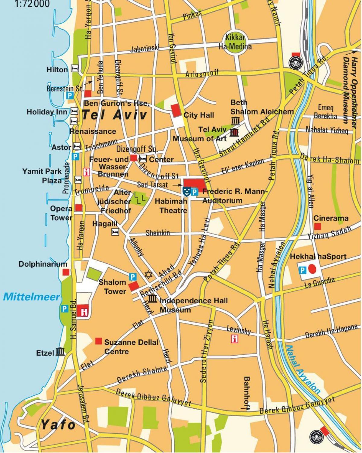 خريطة منطقة تل ابيب