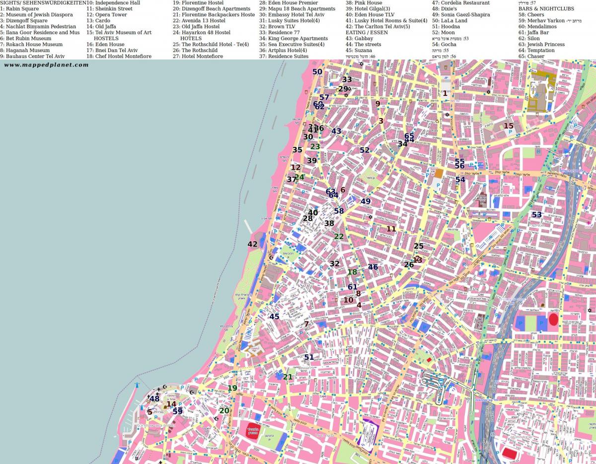 خريطة ساحة رابين في تل أبيب