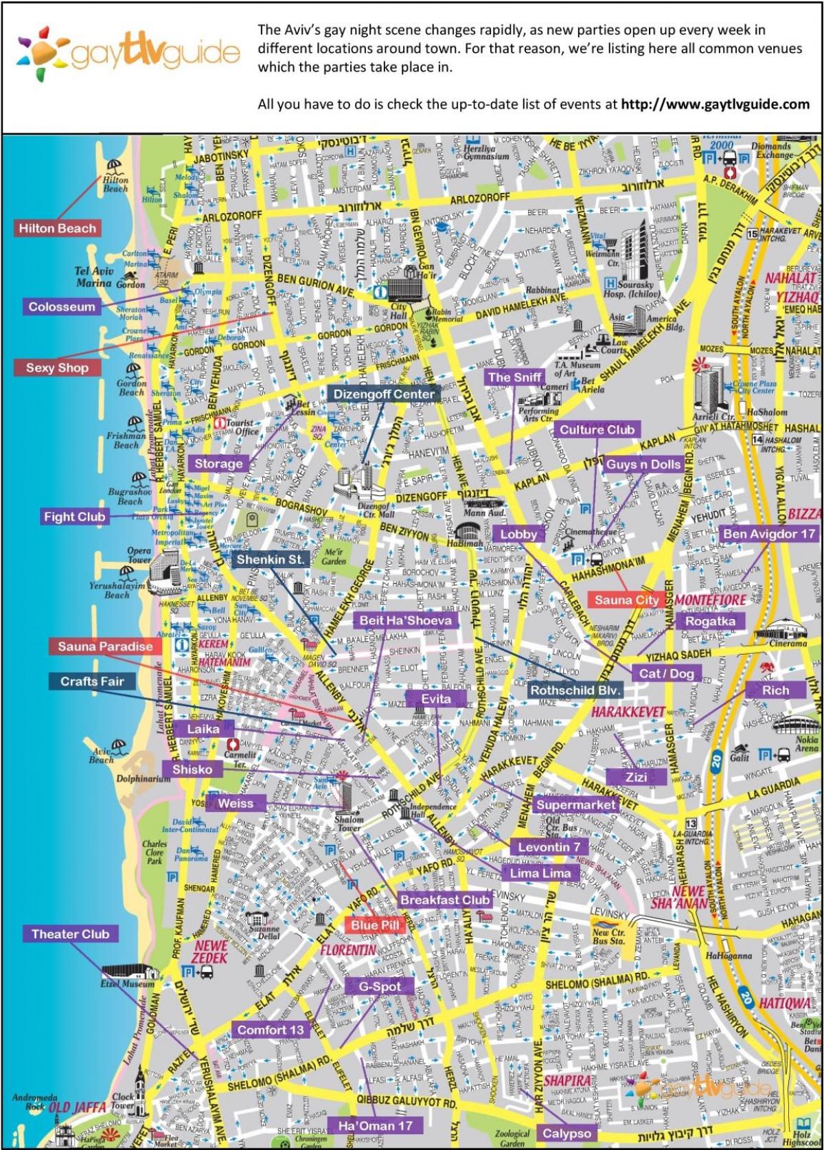 خريطة المثليين في تل أبيب